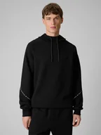 Bluzy męskie - 4F Bluza dresowa regular z kapturem męska - czarna XXL - miniaturka - grafika 1