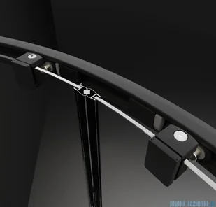 Radaway Premium Pro Black Kdd  kabina 100x80cm szkło przejrzyste 1017100-54-01L/1017080-54-01R - Kabiny prysznicowe - miniaturka - grafika 6