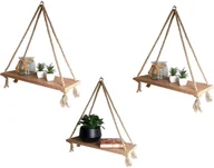 Półki do salonu - Dębowe Wiszące Półki Na Orzech C8-R42 - miniaturka - grafika 1