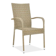 Fotele i krzesła ogrodowe - Krzesło z technorattanu FIESTA Beige - miniaturka - grafika 1