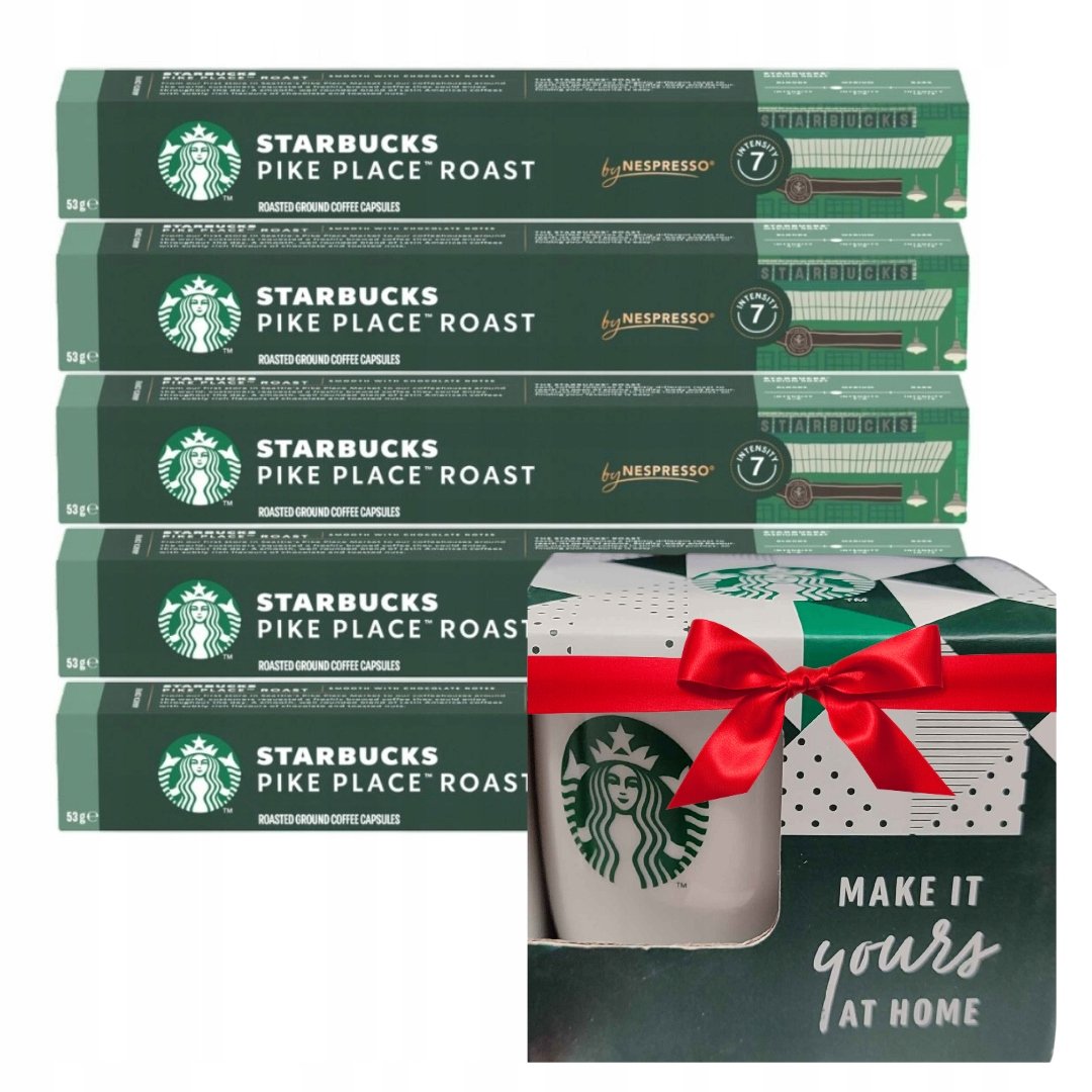 Starbucks Nespresso Pike Place 50 kapsułek 5x 53g kubeczek 80ml