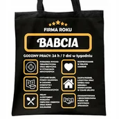 Torby i wózki na zakupy - Torba bawełniana czarna Dzień Babci Prezent Upominek - miniaturka - grafika 1