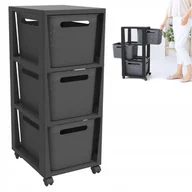 Komody - Regał składany na kólkach z 3 koszami Rotho Brisen komoda antracyt 48L - miniaturka - grafika 1