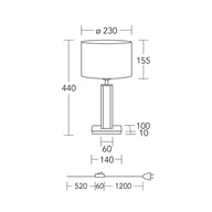 Lampy stojące - Lampa stołowa HerzBlut Karl G, okrągła, drewno/granit, biała, E27 - miniaturka - grafika 1