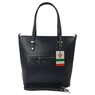 Włoska skórzana klasyczna torebka na ramię Vera Pelle ,format A4, Szara - Grafit VBZ66G - Torebki damskie Włoska skórzana klasyczna torebka na ramię Vera Pelle ,format A4, Szara - Grafit VBZ66G - Torebki damskie - miniaturka - grafika 1