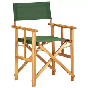 vidaXL Krzesło reżyserskie, lite drewno akacjowe, zielone - Fotele i krzesła ogrodowe - miniaturka - grafika 1