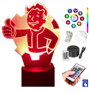 Lampka Nocna Fallout Shelter 16 kol LED PLEXIDO - Lampy stojące - miniaturka - grafika 1