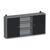 Szafki biurowe - B2B Partner Szafka wisząca HOBBY III, kombinowana TC-003 RAL7040/7012 - miniaturka - grafika 1