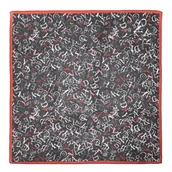 Apaszki i szaliki męskie - Jedwabna damska apaszka wzorzysta czarno - czerwona - miniaturka - grafika 1