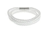 Bransolety męskie - Męska Bransoletka Ze Sznurka Biała - miniaturka - grafika 1