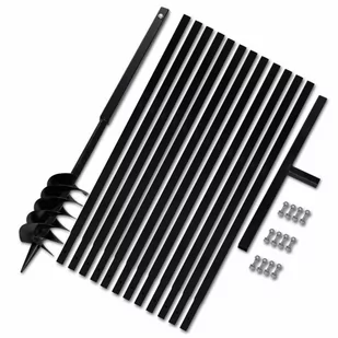vidaXL vidaXL Świder glebowy z uchwytem, 120 mm, rurą przedłużającą, 13 m, stal - Świdry do ziemi - miniaturka - grafika 1