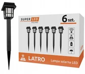 Lampy ogrodowe - 6x Lampa solarna wbijana LED Latararnia ogrodowa 33 cm SuperLED - miniaturka - grafika 1
