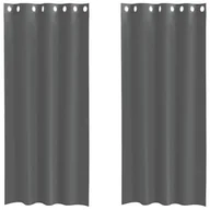 Zasłony - vidaXL Zasłony woalowe z przelotkami 2 szt. Ciemnoszary 140x245 cm - miniaturka - grafika 1