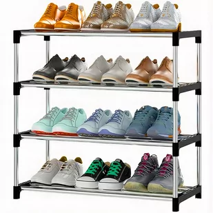 PÓŁKA NA BUTY REGAŁ SZAFKA METALOWA STOJAK 4 PÓŁKI - Wieszaki i stojaki PÓŁKA NA BUTY REGAŁ SZAFKA METALOWA STOJAK 4 PÓŁKI - Wieszaki i stojaki - miniaturka - grafika 1