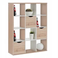 Regały - Duży regał z pojemnikami, Slash, 110x34x146 cm, san remo, biały, mat - miniaturka - grafika 1