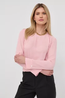 Bluzki damskie - Nissa bluzka damska kolor różowy gładka - grafika 1