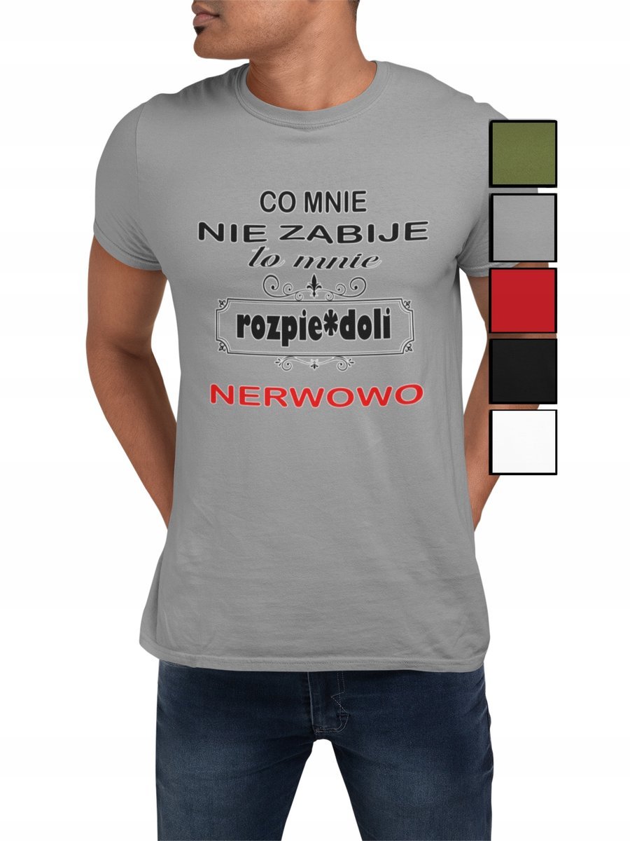 KOSZULKA T-SHIRT MĘSKA PREZENT DLA NIEGO WALENTYNKI ŚMIESZNE NAPISY - L