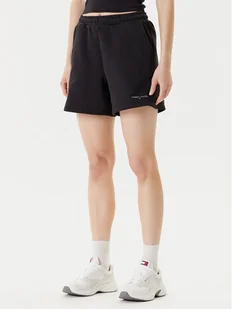 Tommy Jeans Szorty sportowe Linear DW0DW21152 Czarny Relaxed Fit - Spodenki damskie - miniaturka - grafika 1