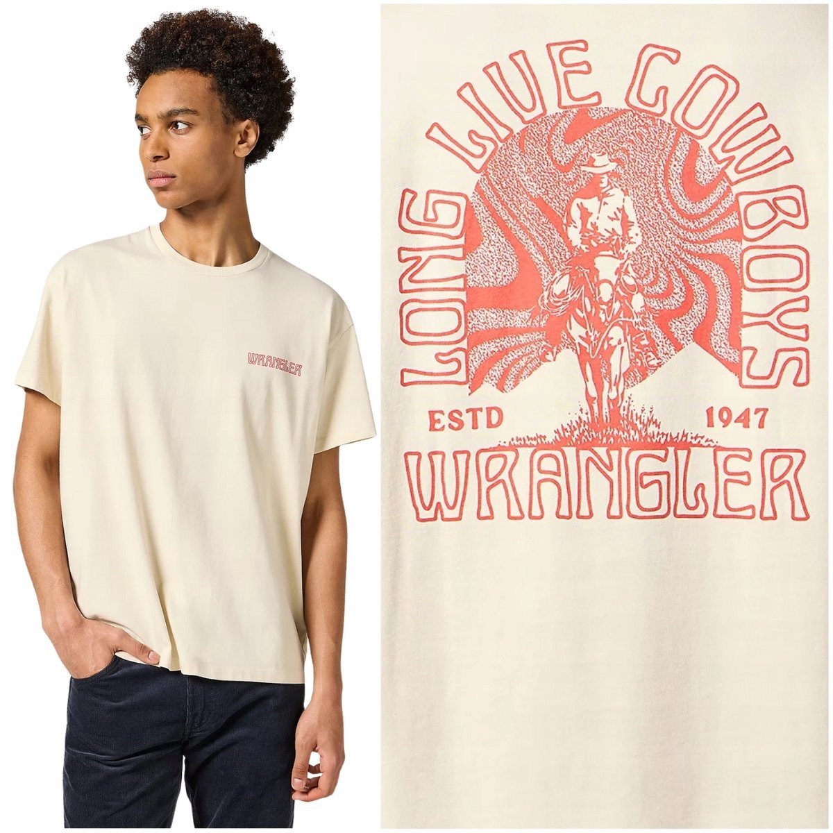 Wrangler GRAPHIC TEE bardzo luźna bawełniana koszulka t-shirt nadruk XL