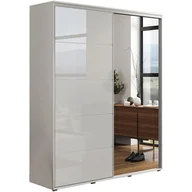 Szafy - Szafa Przesuwna 150 z Lustrem A11 Skąpski Meble Czekolada, Grafit, 245 Cm, Biały - miniaturka - grafika 1