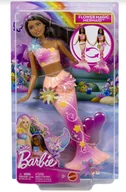 Lalki dla dziewczynek - Barbie Syrenka Rozkwitające kwiaty Lalka brunetka - miniaturka - grafika 1