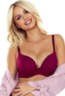 Biustonosze - Vivisence 1041 bordowy 80b biustonosz push-up - miniaturka - grafika 1
