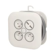 Przedłużacze i rozgałęźniki - Orno Przedłużacz zwijany z płaską wtyczką i ładowarką USB 3x250V AC przewód 7m OR-AE-1376 - miniaturka - grafika 1
