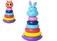 Zabawki interaktywne dla dzieci - Edukacyjna Drewniana Piramidka Malucha - Zabawka Rozwojowa dla Dzieci 3+ - miniaturka - grafika 1