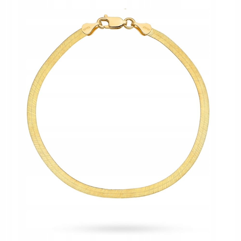 Bransoletka złota taśma 585 Błyszcząca 2.69g taśma elegancki wzór 17cm