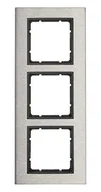 Klawisze i ramki - Hager polo B.7 Ramka 3-krotna pionowa stal szlachetna/antracyt 10133606 10133606 - miniaturka - grafika 1