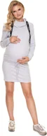 Sukienki ciążowe - PeeKaBoo Damska sukienka ciążowa Mysteusa szara L/XL - miniaturka - grafika 1