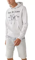Bluzy męskie - True Religion Męska bluza z kapturem z metalicznego polaru Buddy, Płatki owsiane wrzos/metaliczny czarny, XXL - miniaturka - grafika 1