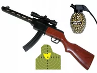 Zabawki militarne - Pepesza Karabin Pistolet + Duża Tarcza I Kulki - miniaturka - grafika 1