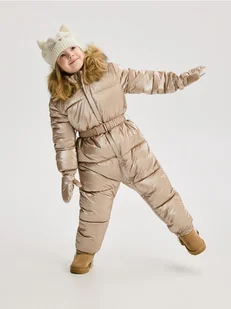 Reserved - PIkowany kombinezon z ociepleniem - beżowy - Spodnie i spodenki dla dziewczynek - miniaturka - grafika 1