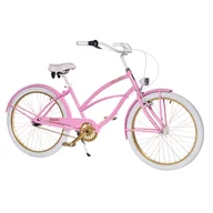 Rowery - Rower miejski damski La Donna Golden Rose 7B rama 19,5" koło 26" hamulec v-brake - miniaturka - grafika 1