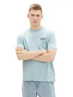 Koszulki męskie - TOM TAILOR Denim T-shirt męski, 30463 - Dusty Mint Blue, XS - miniaturka - grafika 1