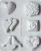 Akcesoria rzeźbiarskie - Forma do odlewów gipsu, motywy ślubne, 6 elementów - miniaturka - grafika 1