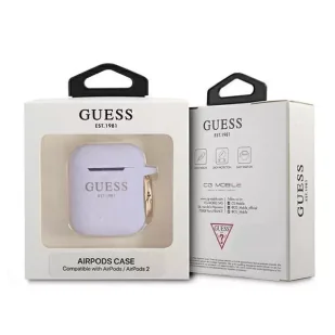 Guess GUA2SGGEU AirPods cover purpurowy/purple Silicone Glitter - Akcesoria do słuchawek - miniaturka - grafika 3