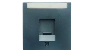 Hager Polo Berker B.1/B.3/B.7 Glas Element centralny pojedynczy z zasuwą chroniącą przed kurzem i polem opisowym antracyt 11701606 11701606 - Gniazdka elektryczne - miniaturka - grafika 1