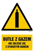 Tablice BHP - GF029 BUTLE Z GAZEM - NIE ZBLIŻAĆ SIĘ Z OTWARTYM OGNIEM, FS - FOLIA SAMOPRZYLEPNA FOTOLUMINESCENCYJNA; (100X150MM) - miniaturka - grafika 1