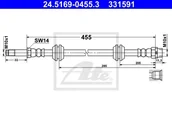 Przewody hamulcowe - Przewód hamulcowy elastyczny ATE 24.5169-0455.3 - miniaturka - grafika 1