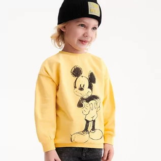 Koszulki dla chłopców - Reserved - Longsleeve Mickey Mouse - Żółty - grafika 1