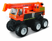Samochody i pojazdy dla dzieci - Maisto, model kolekcjonerski Quarry Monsters Dźwig Pomarańczowy - miniaturka - grafika 1