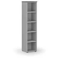 Regały biurowe - Regał biurowy PRIMO GRAY, 1781 x 400 x 420 mm, szary/grafit - miniaturka - grafika 1