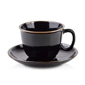 Kubki - CAL BLACK Filiżanka porcelanowa ze spodkiem 280ml - miniaturka - grafika 1