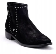 Botki damskie - BIG STAR CZARNE DAMSKIE BOTKI SZTYBLETY BB274529 R37 - miniaturka - grafika 1