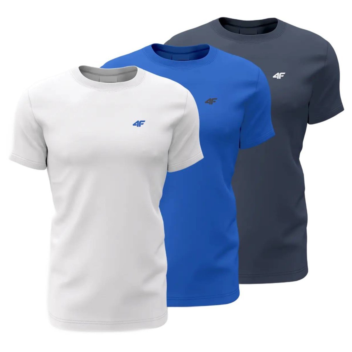 T-shirt męski (ZESTAW KOSZULEK 3 SZT.) 4F 4FWSS26TTSHM4479-90S MULTICOLOR XXL