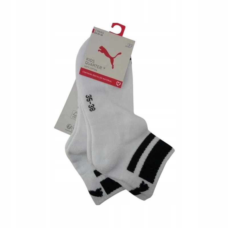 PUMA SKARPETY SKARPETKI STOPKI 2P KIDS QUARTER BIAŁE r.39-42