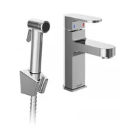 Baterie umywalkowe - RAVAK X070167 CR 112.01 bateria umywalkowa CHROME stojąca z bidetowym natryskiem - miniaturka - grafika 1