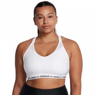 Bielizna sportowa damska - Biustonosz treningowy Under Armour UA Crossback Low Bra - biały - miniaturka - grafika 1